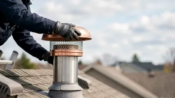 Installing a top-sealing damper and cap on a Huntersville chimney